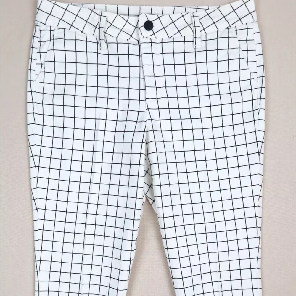 NYDJ Black and White windowpane Cropped Ankle Pants